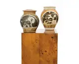 Philip Cornelius, Lidded stoneware jars (2), Executed c. 1970