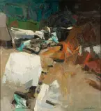 Alexander Nepote, West Canyon, 1959, Oil and tempra on panel