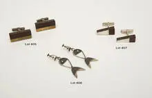 Milton Cavagnaro, Brass, ebony, and sterling cuff links, Executed c. 1950