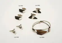 Sterling and ebony cuff links by Esther Lewittes, Executed c. 1950, sold Oct 2007