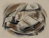Konrad Cramer, Ink Well, 1930, ink, chalk and wash on paper