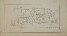 Ilya Bolotowsky, Mural Study, 1937, ink on board, two panels