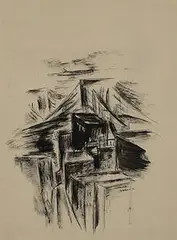 View from Brooklyn by Yasuo Kuniyoshi, 1921, ink on paper, sold Nov 2002