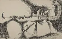 untitled by Elio Martinelli, ink drawing, sold Nov 2002