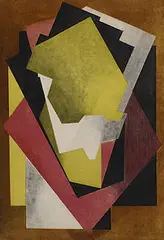 Jacques Villon, Composition, c.1932, hand colored etching