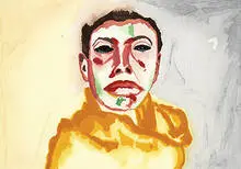 I by Francesco Clemente, 1982, woodcut, sold Nov 2002