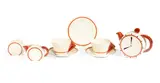 Clarice Cliff, for Newport Pottery, circa 1930, An Earthenware Part '8 O'Clock' Bonjour Tea Service for Two, circa 1930