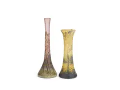 Legras et Cie., An Acid-Etched and Enamelled Glass Vase, circa 1900, An Acid-Etched and Enamelled Glass Vase, circa 1900