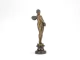 Gustav Eberlein, A Patinated Bronze Figure of a Winged Nymph, circa 1900, raised on a variegated marble plinth
