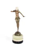 Josef Lorenzl, A Cold-Painted Bronze and Ivory Figure
