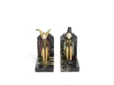 Roland Paris, 'Wisdom and Poetry': A Pair of Art Deco Bronze and Ivory Bookends, circa 1925, 'Wisdom and Poetry': A Pair of Art Deco Bronze and Ivory Bookends, circa 1925