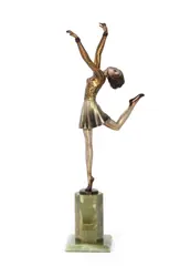 Josef Lorenzl, A Large Art Deco Cold-Painted Bronze Figure of a Female Dancer, circa 1930, A Large Art Deco Cold-Painted Bronze Figure of a Female Dancer, circa 1930