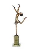Josef Lorenzl, A Large Art Deco Cold-Painted Bronze Figure of a Female Dancer, circa 1930, A Large Art Deco Cold-Painted Bronze Figure of a Female Dancer, circa 1930