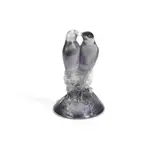 A Pre-War 'Deux Tourterelles' Paperweight, design introduced in 1925 by René Lalique, smokey grey glass, press-moulded, frosted and polished, sold Aug 2020