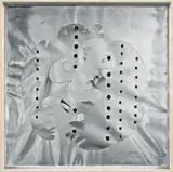 Concetto Spaziale by Lucio Fontana, 1965, Gelochte Aluminiumfolie, sold Jun 2010