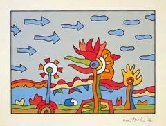 Alexis Akrithakis, Ohne Titel, 1972, Tempera auf Papier