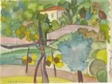 Hermann Hesse, Ohne Titel (27. August 22), 1922, Aquarell über Bleistift auf Bütten