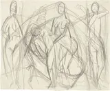 Ernst Ludwig Kirchner, Skizze zu „Badende Frauen, 1913, Bleistift auf Papier