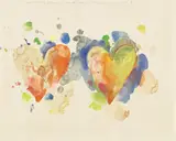 Jim Dine, coming home hearts, for N. #12, 1969, Aquarell und Tempera auf Zeichenblockpapier