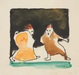 Emil Nolde, Weihnachtsgrüße an Familie Probst“. Vor 1934, Aquarell auf Papier auf Papier