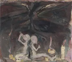 Gustav Kluge, In der Höhle, 1984, Öl auf Leinwand