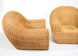 Michael Taylor, Oversized wicker lounge chairs (2)