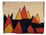 Pyramid tapestry by Alexander Calder, 1975, Handwoven maguey jute fiber, sold Jun 2007