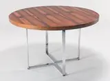 Milo Baughman, Rosewood dining table, c. 1965, Circular table with chrome base
