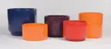 Planter by John Follis, 1955, Tangerine glaze, sold Jun 2007