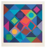 Geometrie by Victor Vasarely, Color lithograph, sold Jun 2007