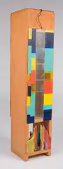 Lighted cabinet by Jan De Swart, Wood and colored plastic, sold Jun 2007