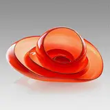 Five-piece vivid red Basket Set by Dale Chihuly, sold Sep 2019