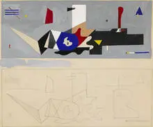 Ilya Bolotowsky, study for Williamsburg Housing Project mural, c.1936, gouache and pencil on paper