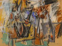 Hans Burkhardt, untitled, 1954, pastel on paper