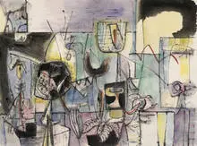 Ezio Martinelli, untitled, c.1940s, watercolor and ink on paper