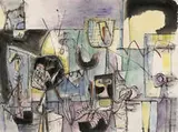 Ezio Martinelli, untitled, c.1940s, watercolor and ink on paper