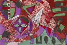 untitled by Rolph Scarlett, ink and gouache on paper, sold May 2002