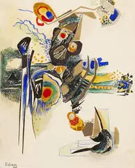 Hilla Rebay, Composition #4, 1939, collage and watercolor on paper