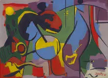 Carl Holty, untitled, 1945, oil on panel