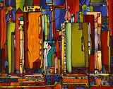 John O'Neil, City Strata, 1949, oil on canvas