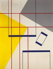 Daniel Massen, Composition 52-E-3, oil on masonite