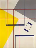 Daniel Massen, Composition 52-E-3, oil on masonite