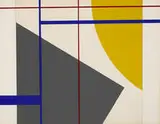 Daniel Massen, Structure #15, 1950, oil on glass and artist board