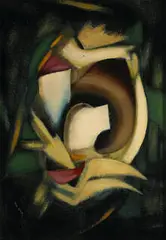 George Cooke, abstractions, pair, 1950, oil on canvas
