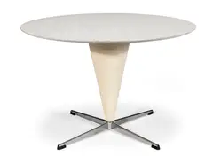 for Plus-Linje by Verner Panton, lacquered wood, leather, chromed steel, offered Aug 2020
