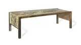 Untitled by Phillip and Kelvin LaVerne, 1960, An Etched and Patinated Brass and Wood Coffee Table, offered Aug 2020