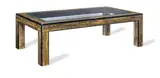 for Mastercraft by Bernhard Rohne (German & Canadian), 1960, An Acid-Etched and Patinated Brass and Ebonised Wood Coffee Table, offered Aug 2020