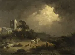 George Morland, The storm, oil on board
