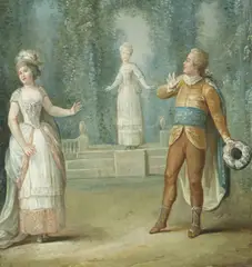 Opera scene by English School, oil on canvas, sold Mar 2020