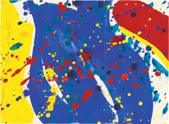 Ohne Titel by Sam Francis, 1964, Acryl auf Karton (Postkarte), sold May 2024